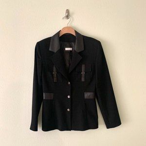 Absolu Paris Vintage Military Style Blazer Black Size 2